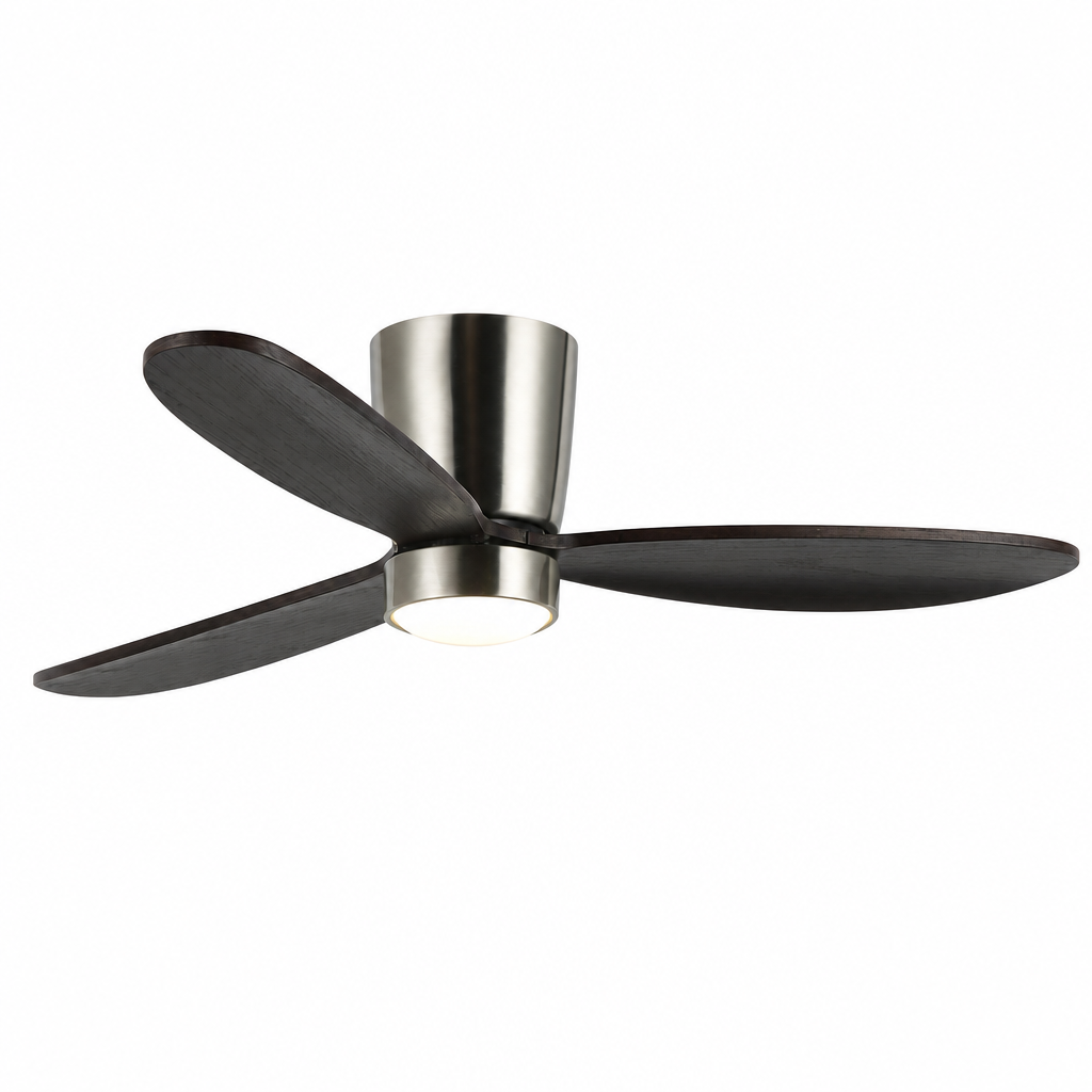 Dark Walnut Low-Profile Ceiling Fan with Light - FAN923-B-02 — exact product on a seamless pure white background
