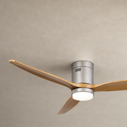 Satin Nickel Low-Profile Ceiling Fan with Light - FAN924-01 — clean installed product view