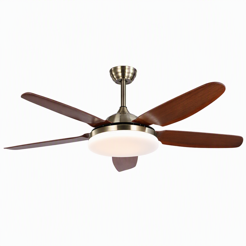 Antique Brass Traditional Ceiling Fan with Light - FAN927-A-01 — exact product on a seamless pure white background