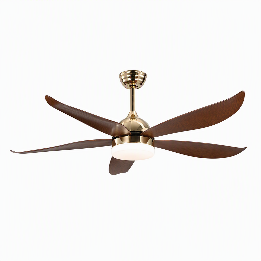 French Gold Ceiling Fan with Light - FAN928-02 — exact product on a seamless pure white background
