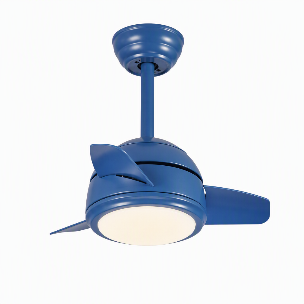 Blue Compact Ceiling Fan with Light - FAN930-03 — exact product on a seamless pure white background