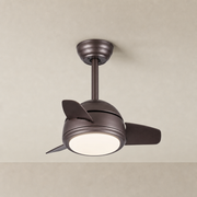 Brown Compact Ceiling Fan with Light - FAN930-05 — Brown clean installed product view on a warm neutral ceiling background