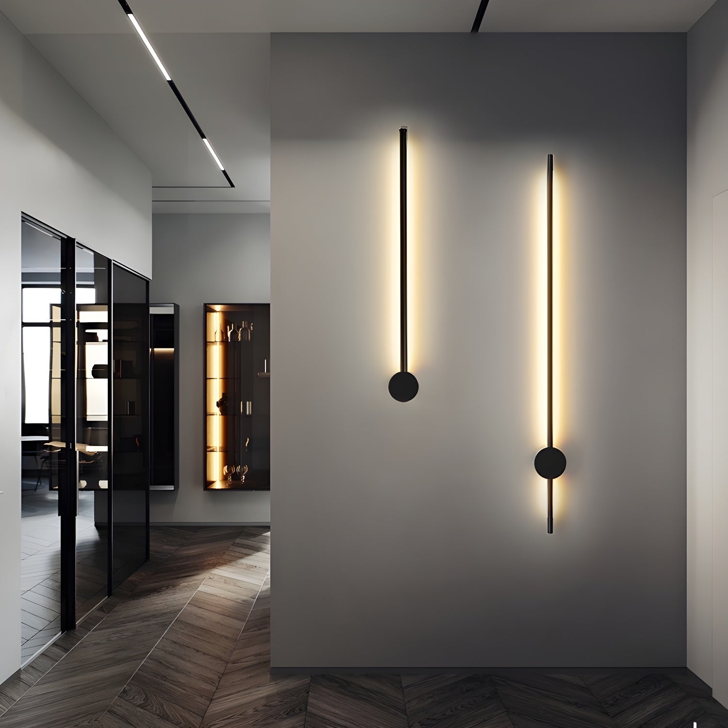 Linear LED rechargeable wall light