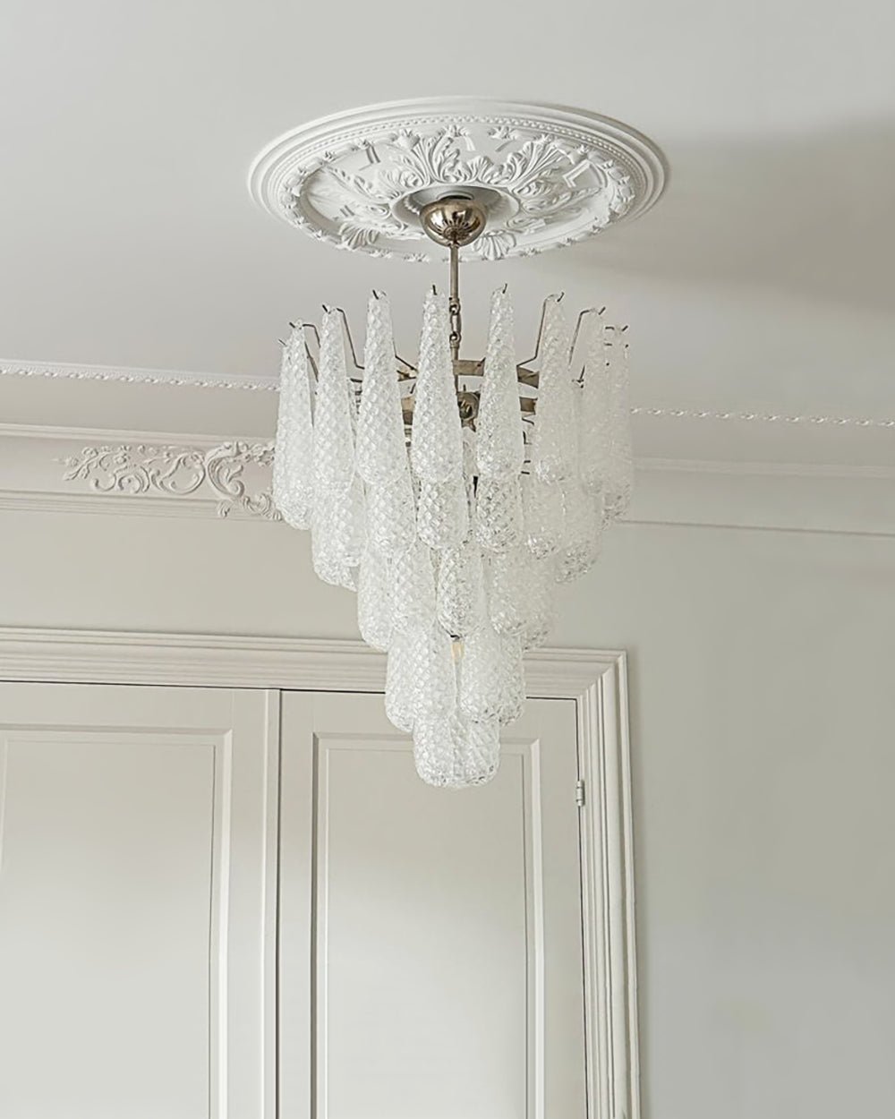 Water Drop Textured Glass Pendant Lamp - Modern Luxury for Large Spaces