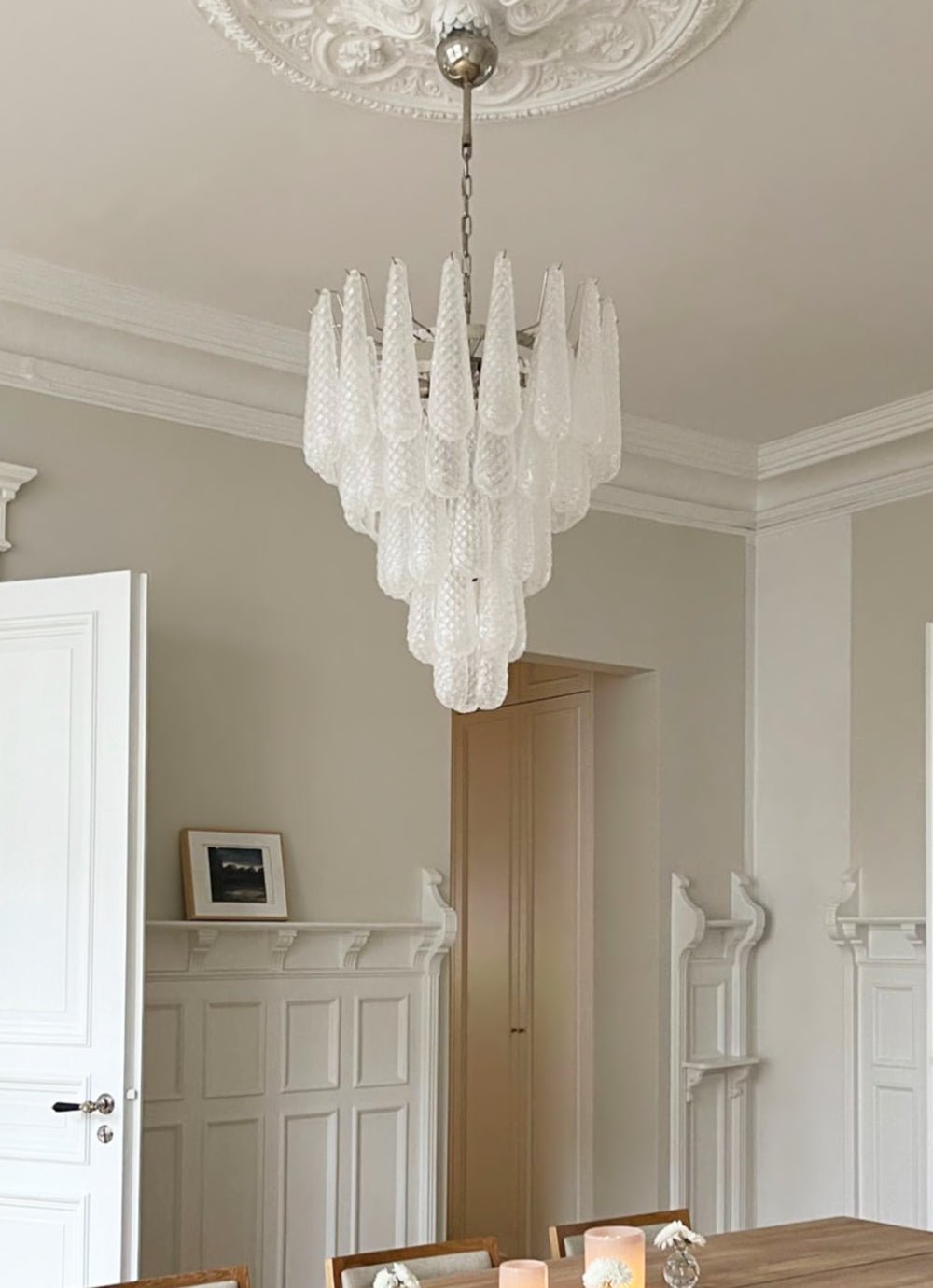 Water Drop Textured Glass Pendant Lamp - Modern Luxury for Large Spaces