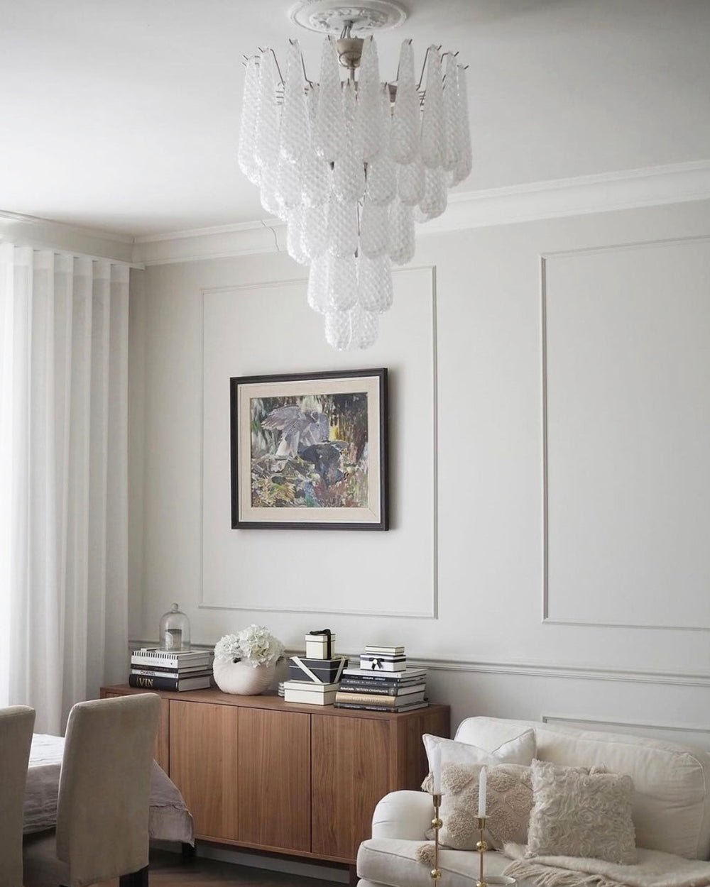 Water Drop Textured Glass Pendant Lamp - Modern Luxury for Large Spaces