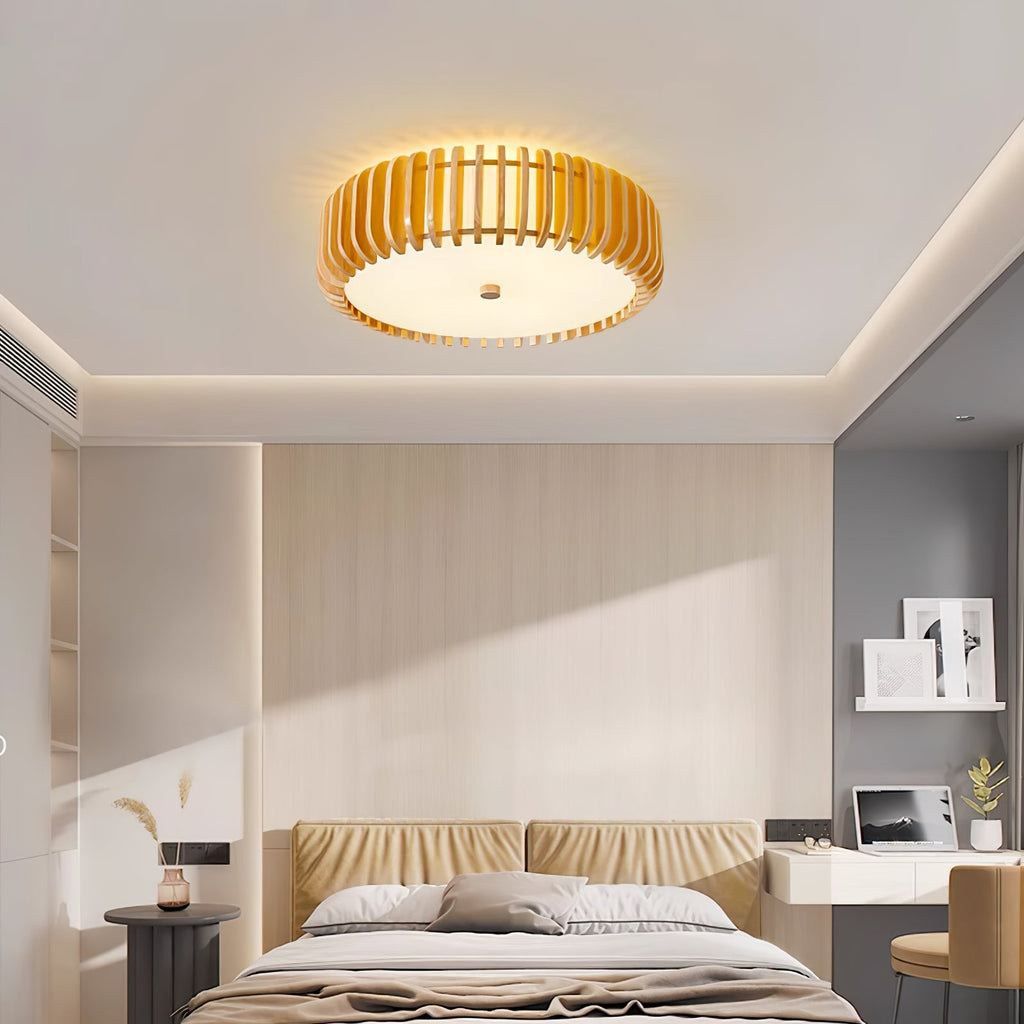 Oakflare Natural Wood Ceiling Light - Japanese Style Living Room and Bedroom