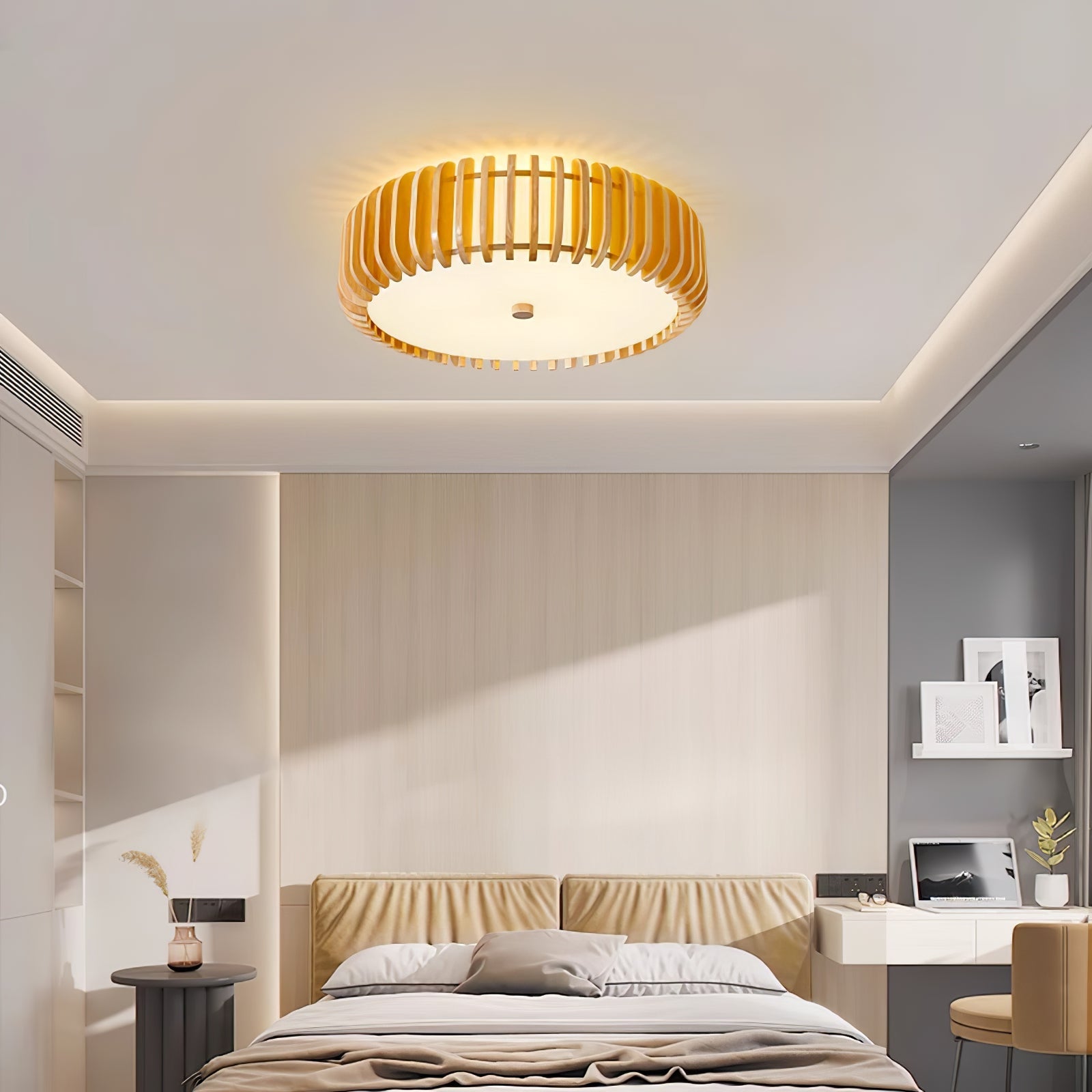 Oakflare Natural Wood Ceiling Light - Japanese Style Living Room and Bedroom