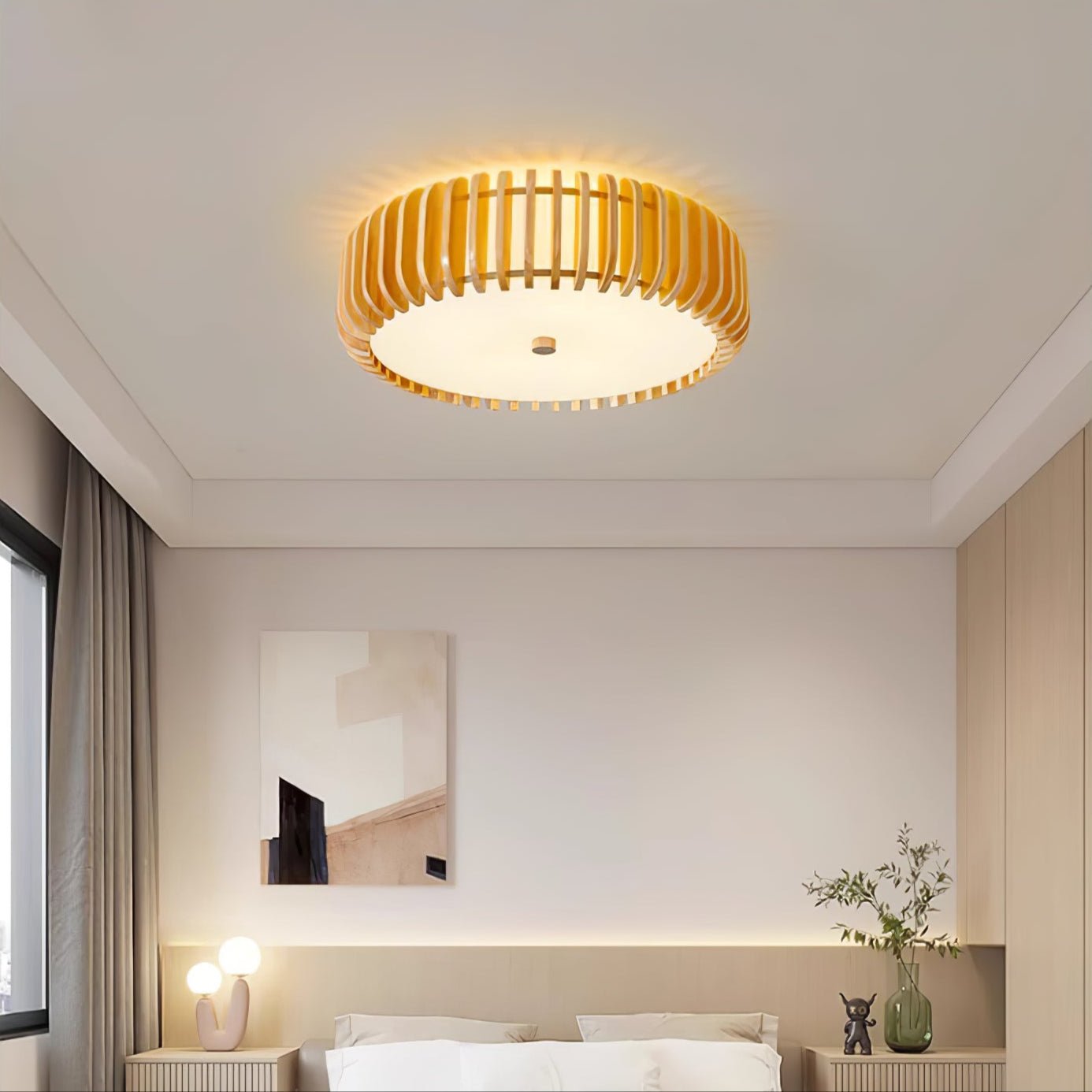 Oakflare Natural Wood Ceiling Light - Japanese Style Living Room and Bedroom