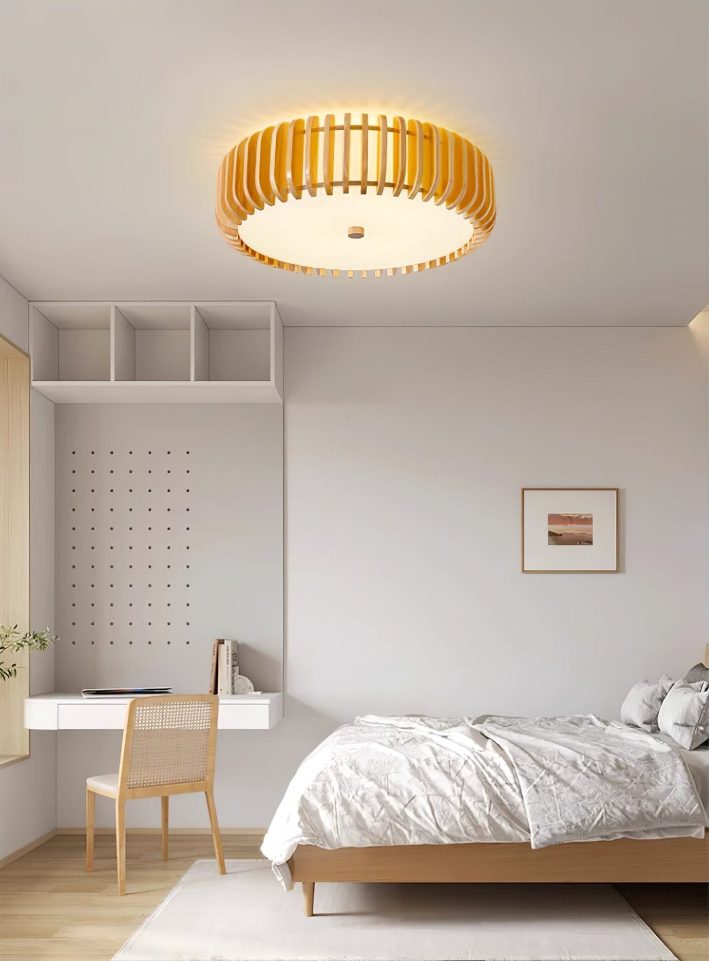 Oakflare Natural Wood Ceiling Light - Japanese Style Living Room and Bedroom