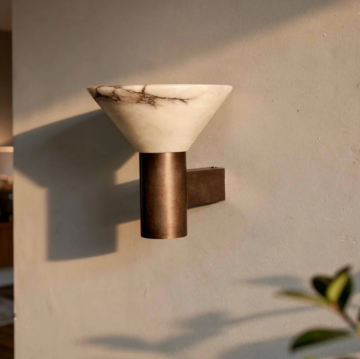 Modern Snowflake Alabaster Torres Wall Sconce