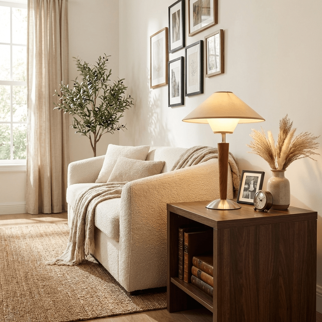Lyra Wood Table Lamp - Japandi for Living Room & Bedroom