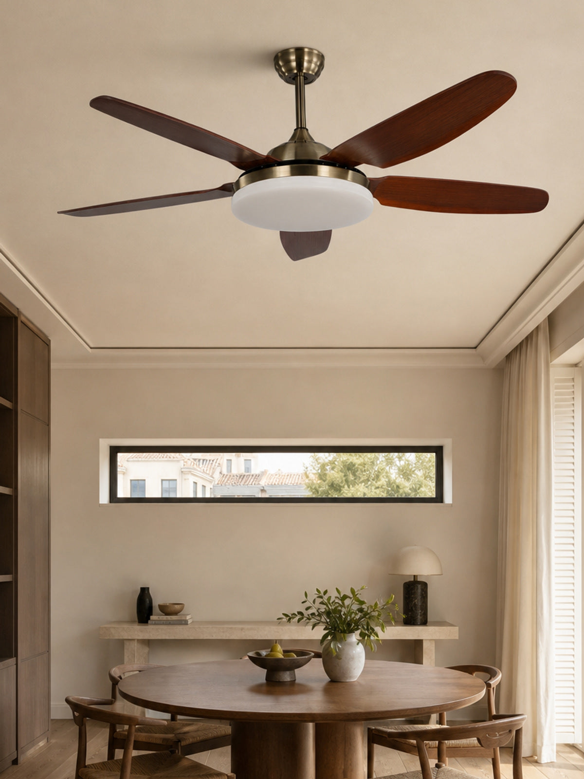 Antique Brass Traditional Ceiling Fan with Light - FAN927-A-01 — desktop collection card lifestyle image