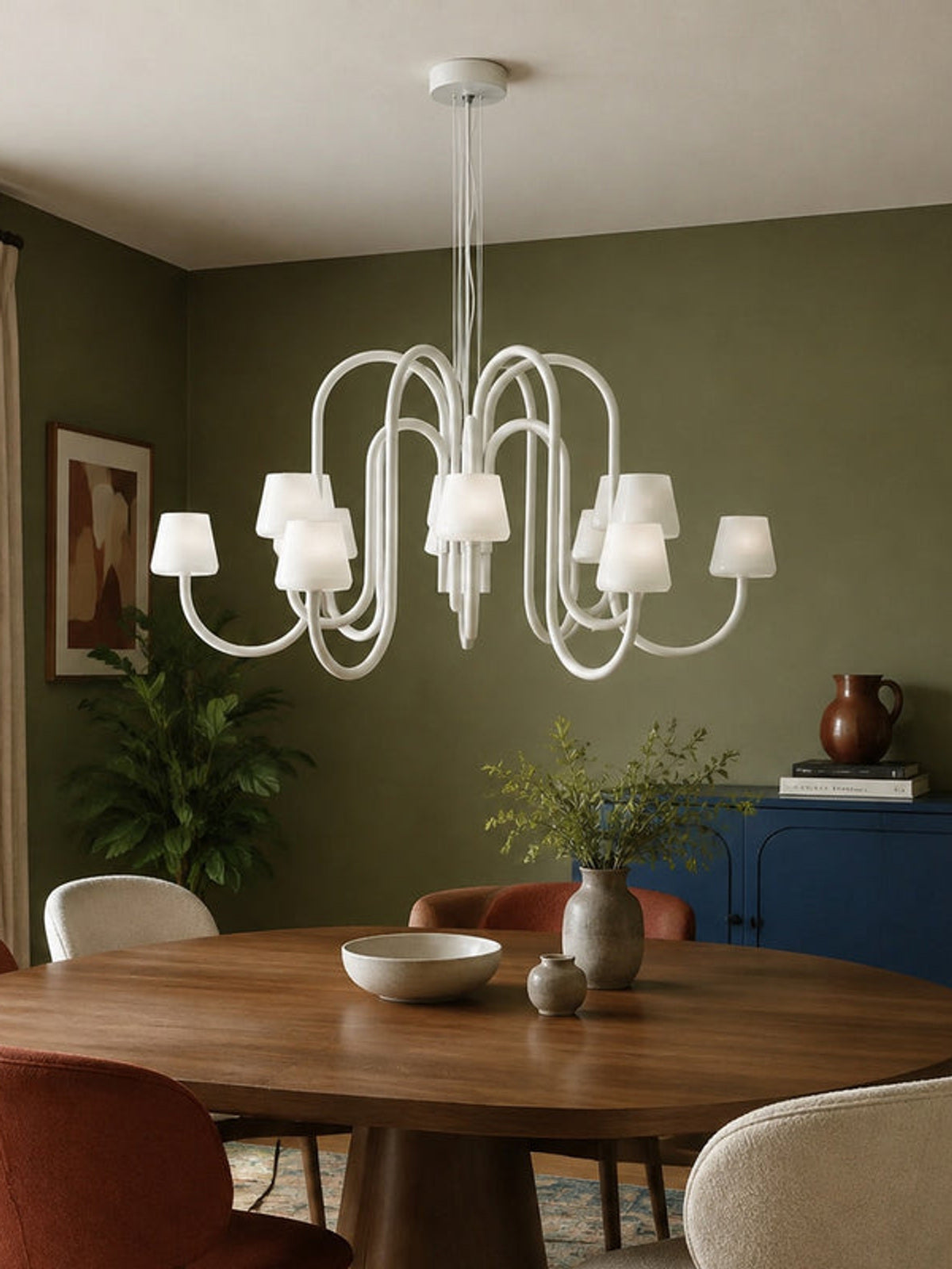 Apollo Gray Aluminum and Opal Glass Chandelier — desktop collection card lifestyle image