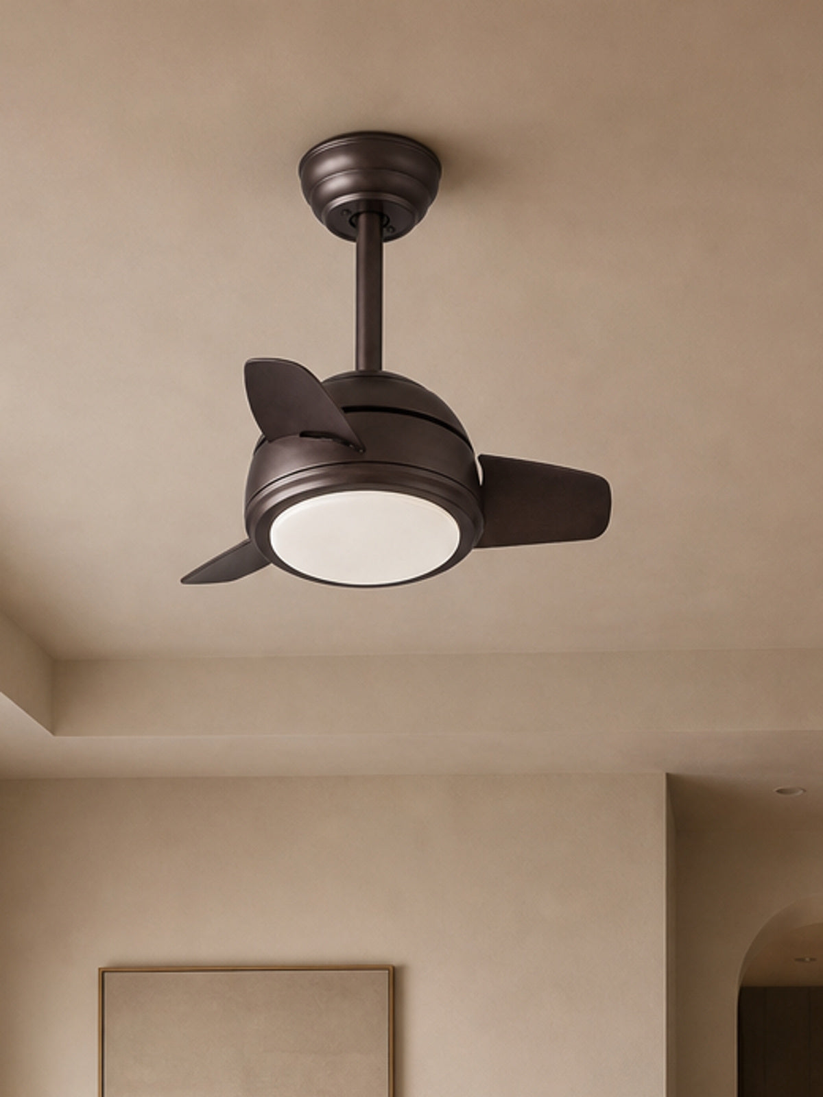 Brown Compact Ceiling Fan with Light - FAN930-05 — desktop collection card lifestyle image