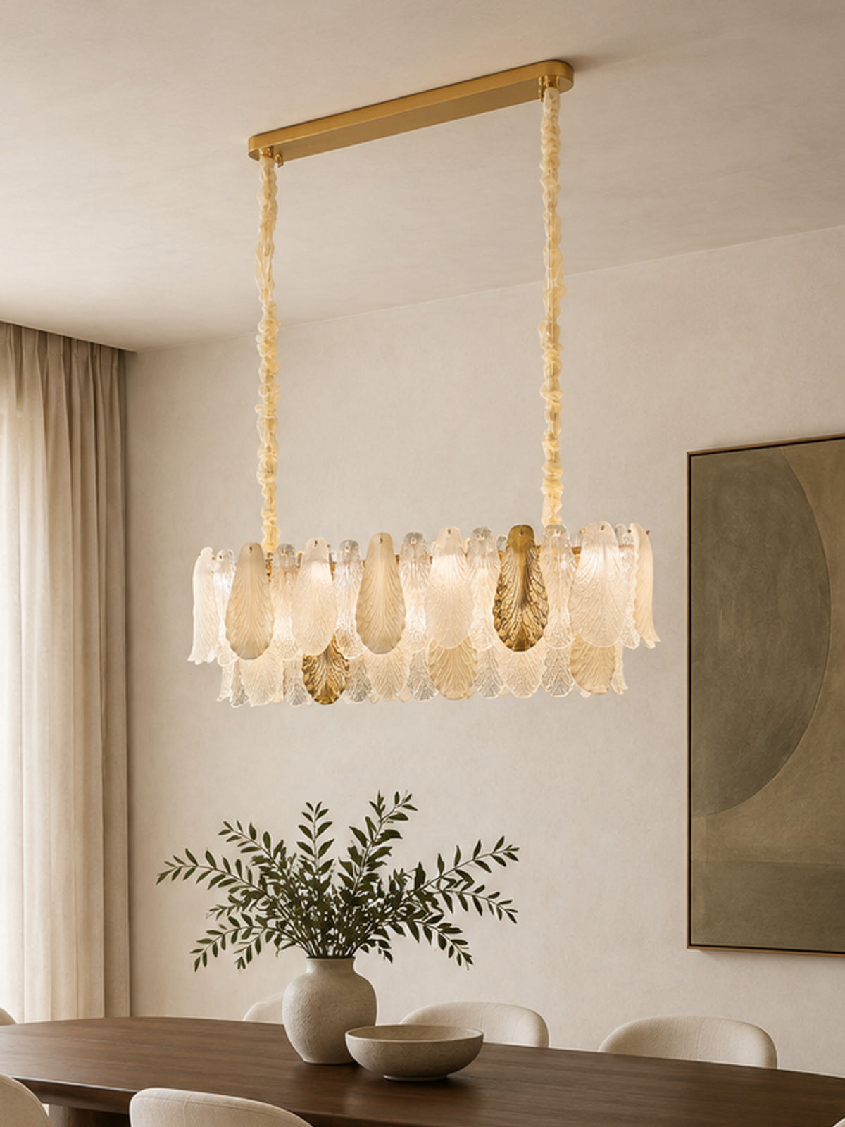 Velipetal Ceramic and Glass Linear Chandelier — desktop collection card lifestyle image