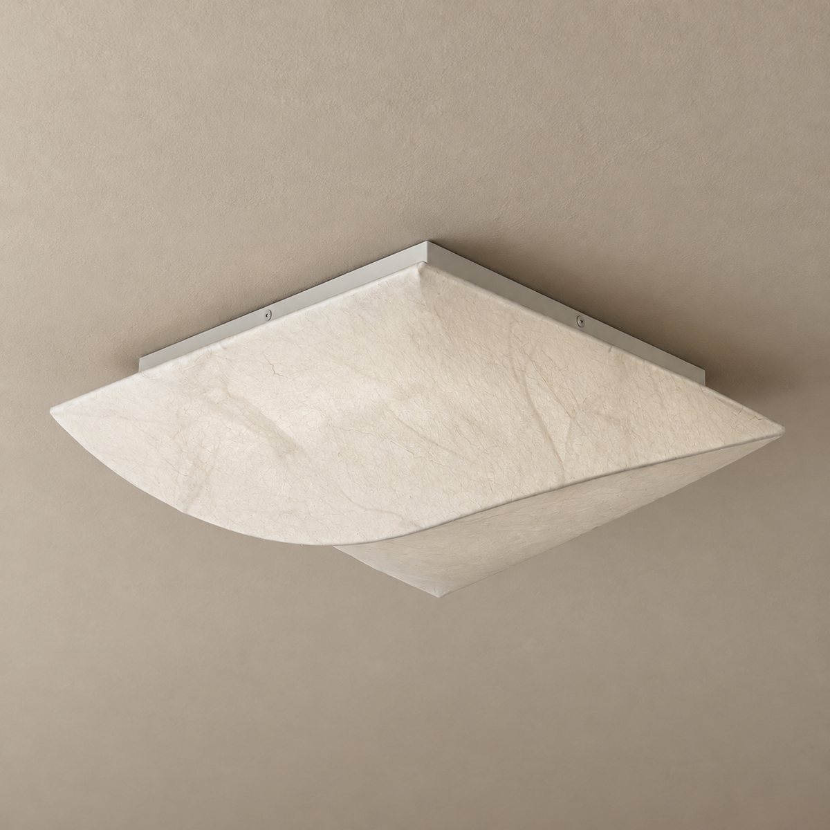 Cocivale Mulberry Silk Single-Curve Ceiling Light — light off, complete fixture