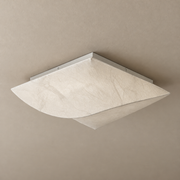 Cocivale Mulberry Silk Single-Curve Ceiling Light — light off, complete fixture