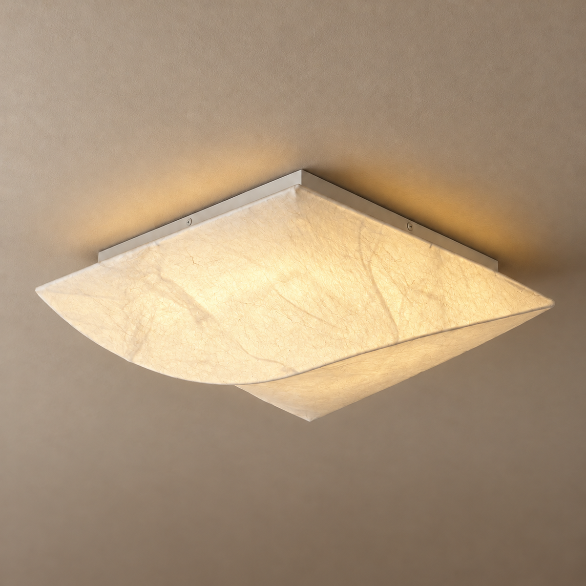 Cocivale Mulberry Silk Single-Curve Ceiling Light — 3000K warm light, complete fixture