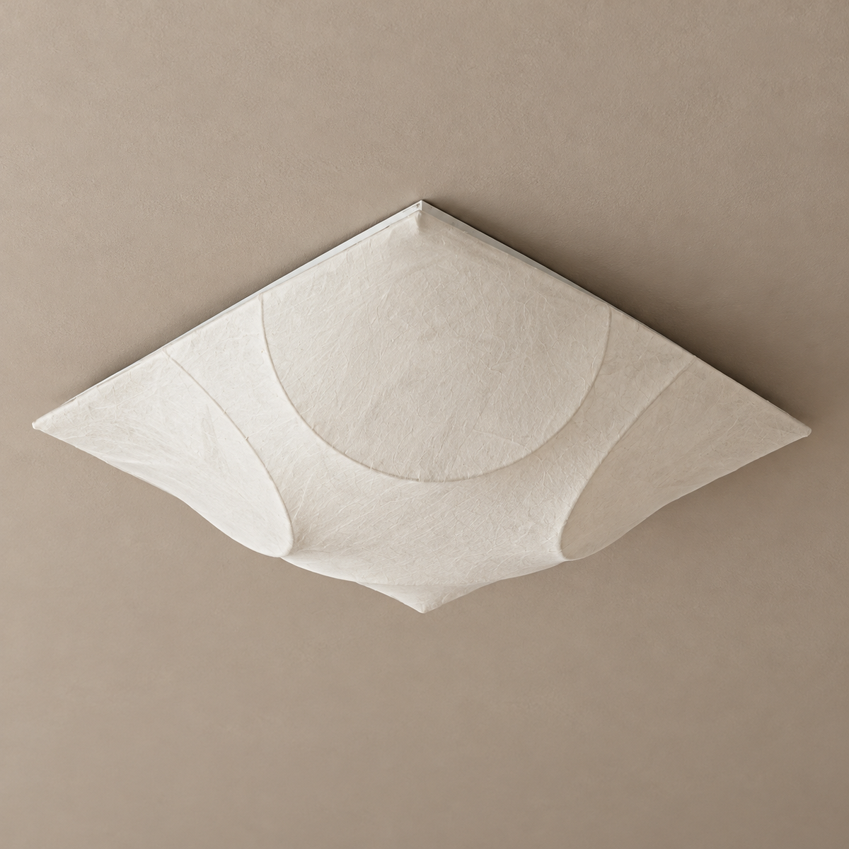 Cocivale Mulberry Silk Square Petal Ceiling Light — light off, complete fixture