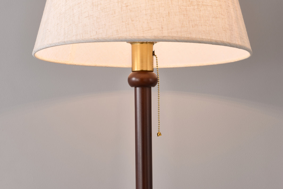 Ornvale - Woven shade edge, gold-tone socket collar and pull-chain detail