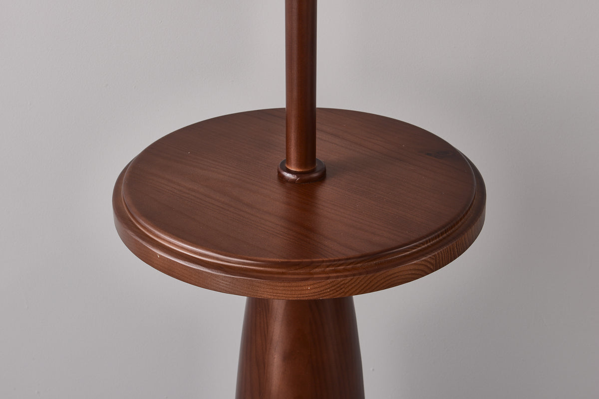 Ornvale - Circular ash wood tray, wood grain and stem connection detail