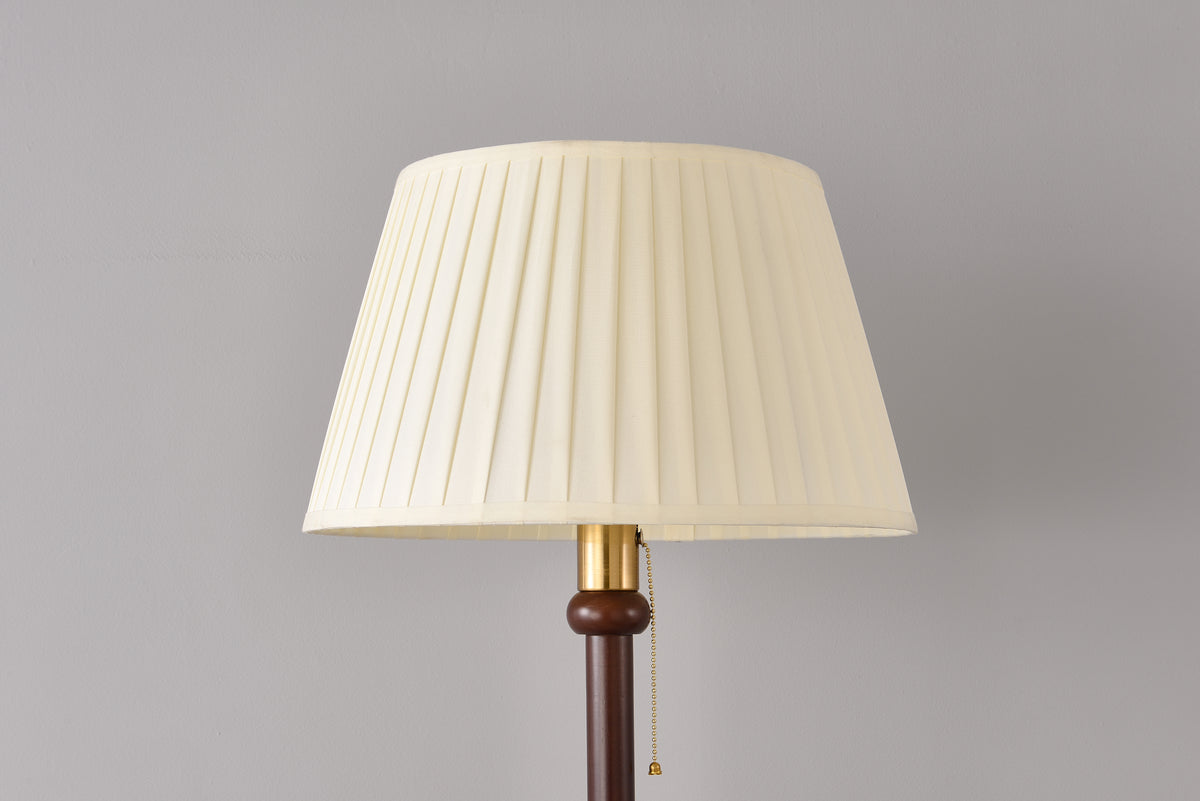 Ornvale - Pleated shade unlit, showing ivory folds and edge trim