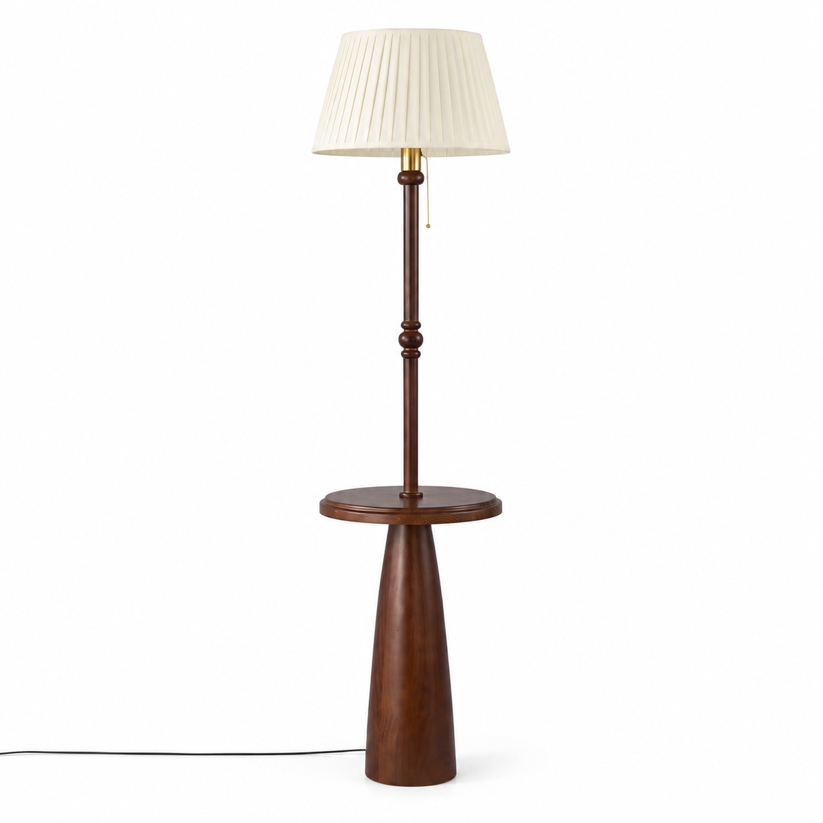 Ornvale - Complete pleated fabric shade floor lamp on a pure white background