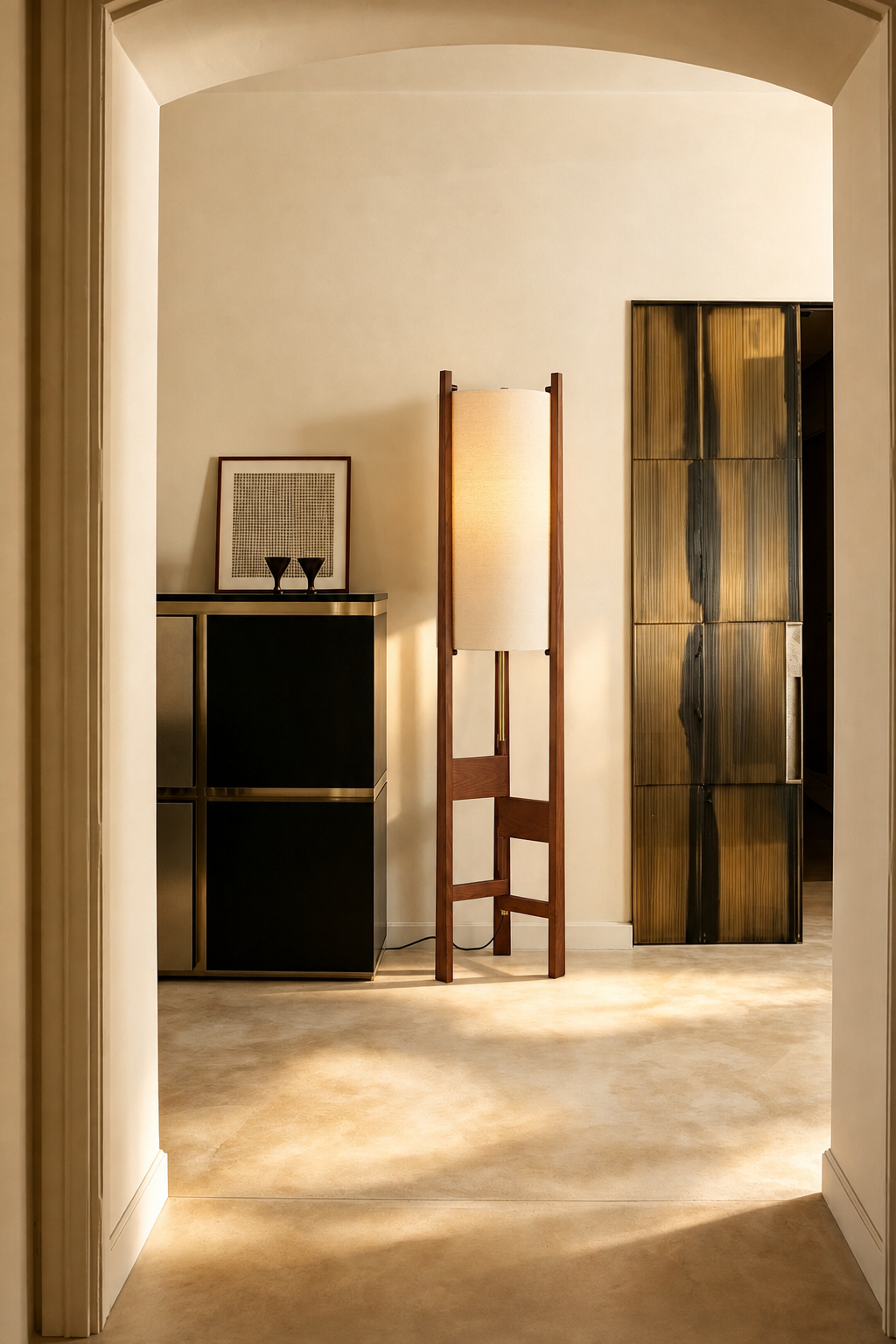 Ashverelle ash wood floor lamp — source room setting 3
