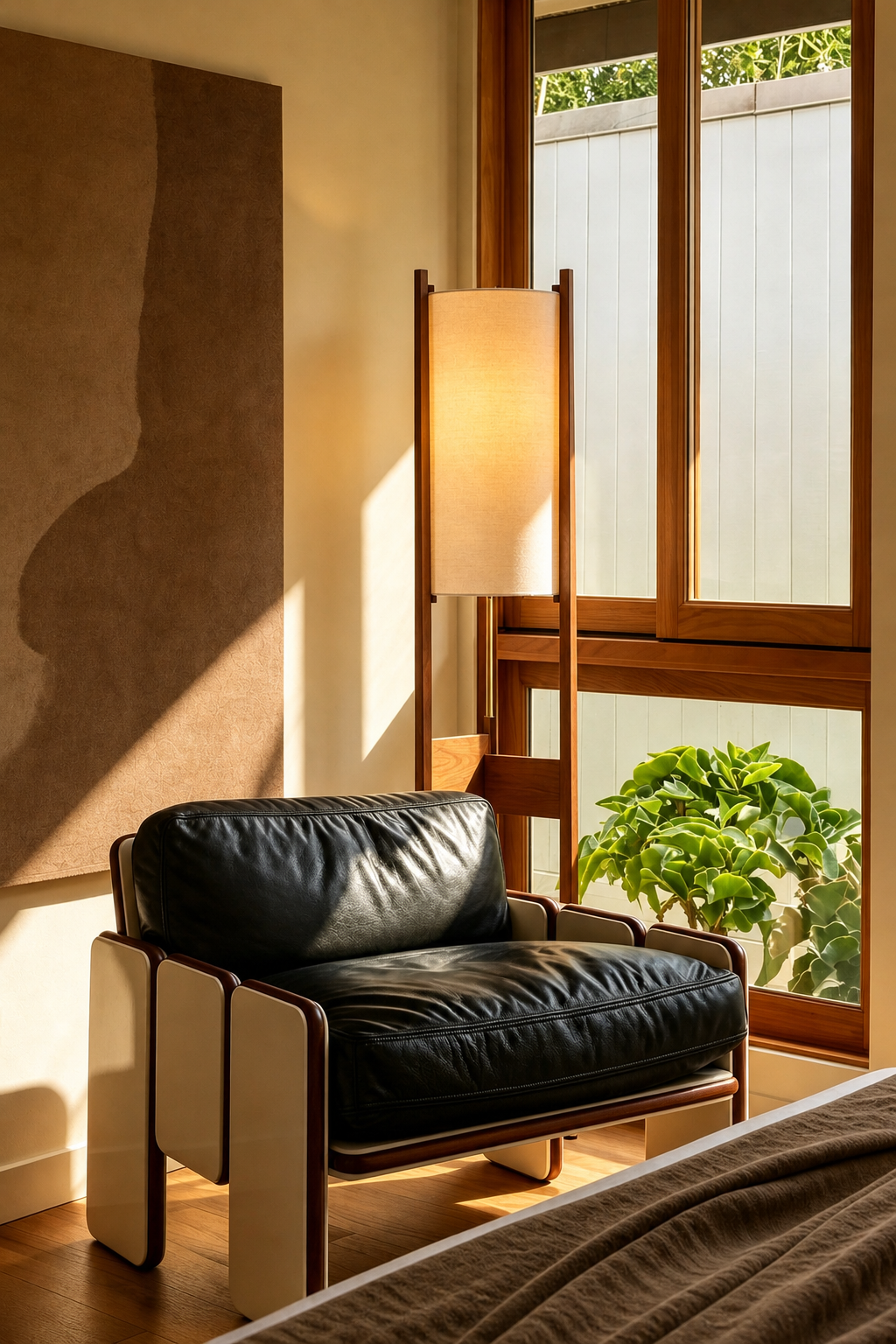 Ashverelle ash wood floor lamp — source room setting 4