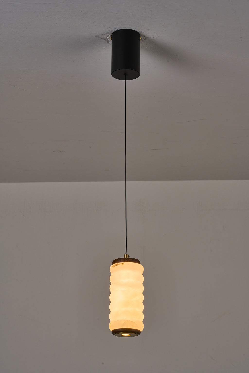 Ruvellune large pendant — real installed overall, switched on