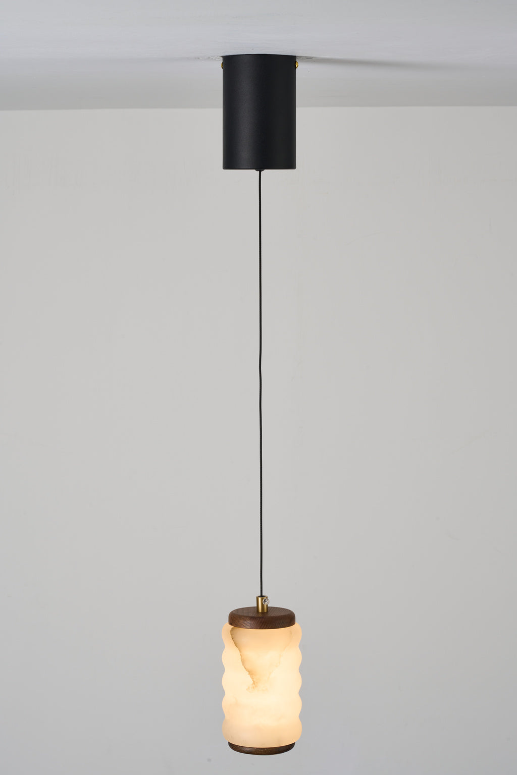 Ruvellune small pendant — real installed overall, switched on