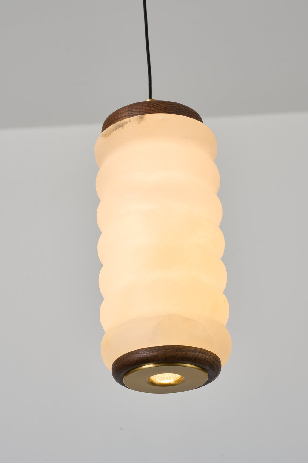 Ruvellune large pendant — real downlight detail, switched on