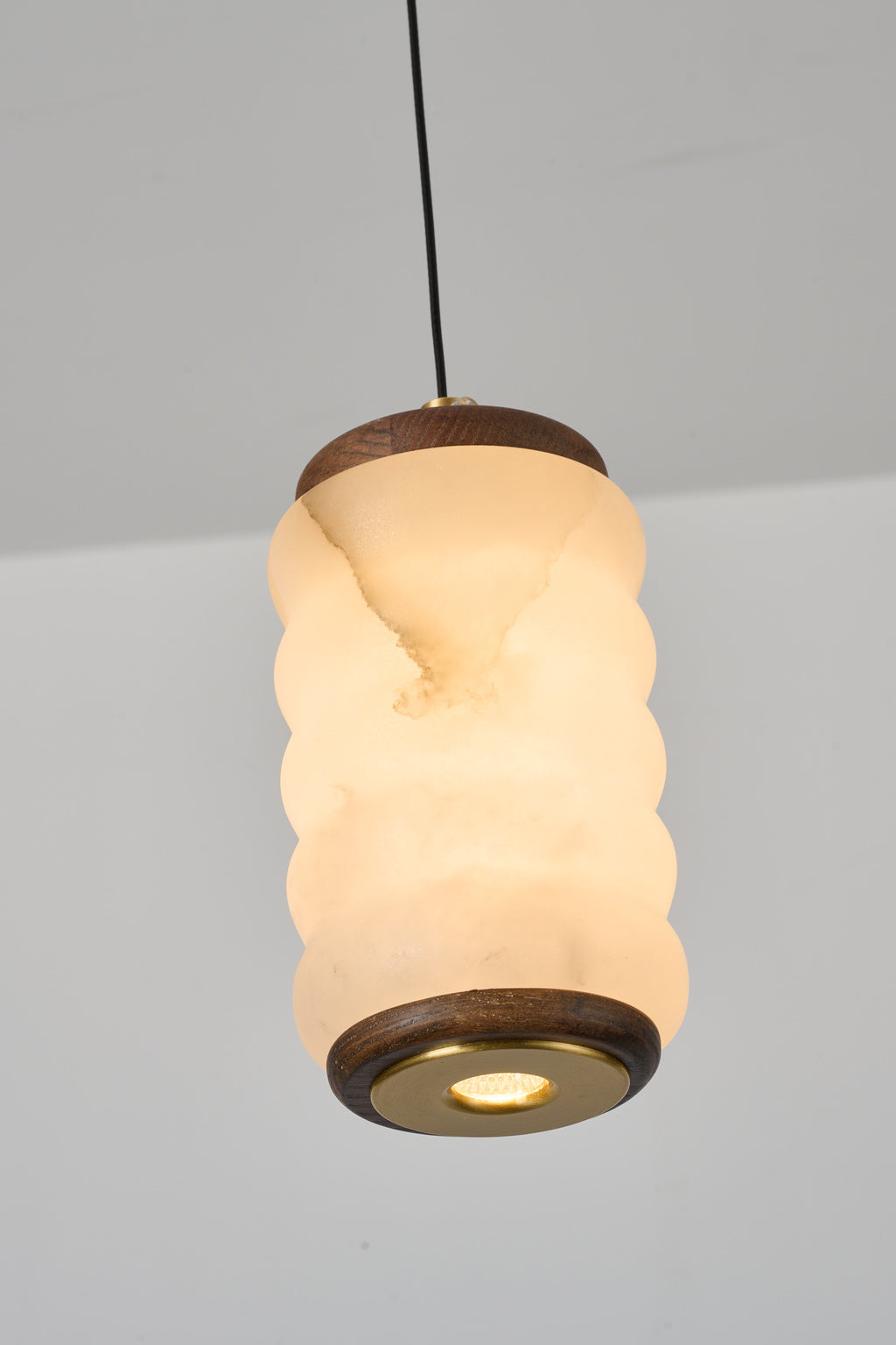 Ruvellune small pendant — real downlight detail, switched on