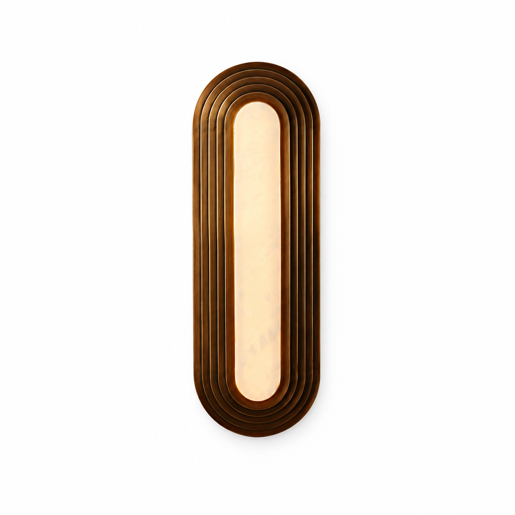 Ovelith bronze-finish alabaster wall sconce, small 21.7 in height