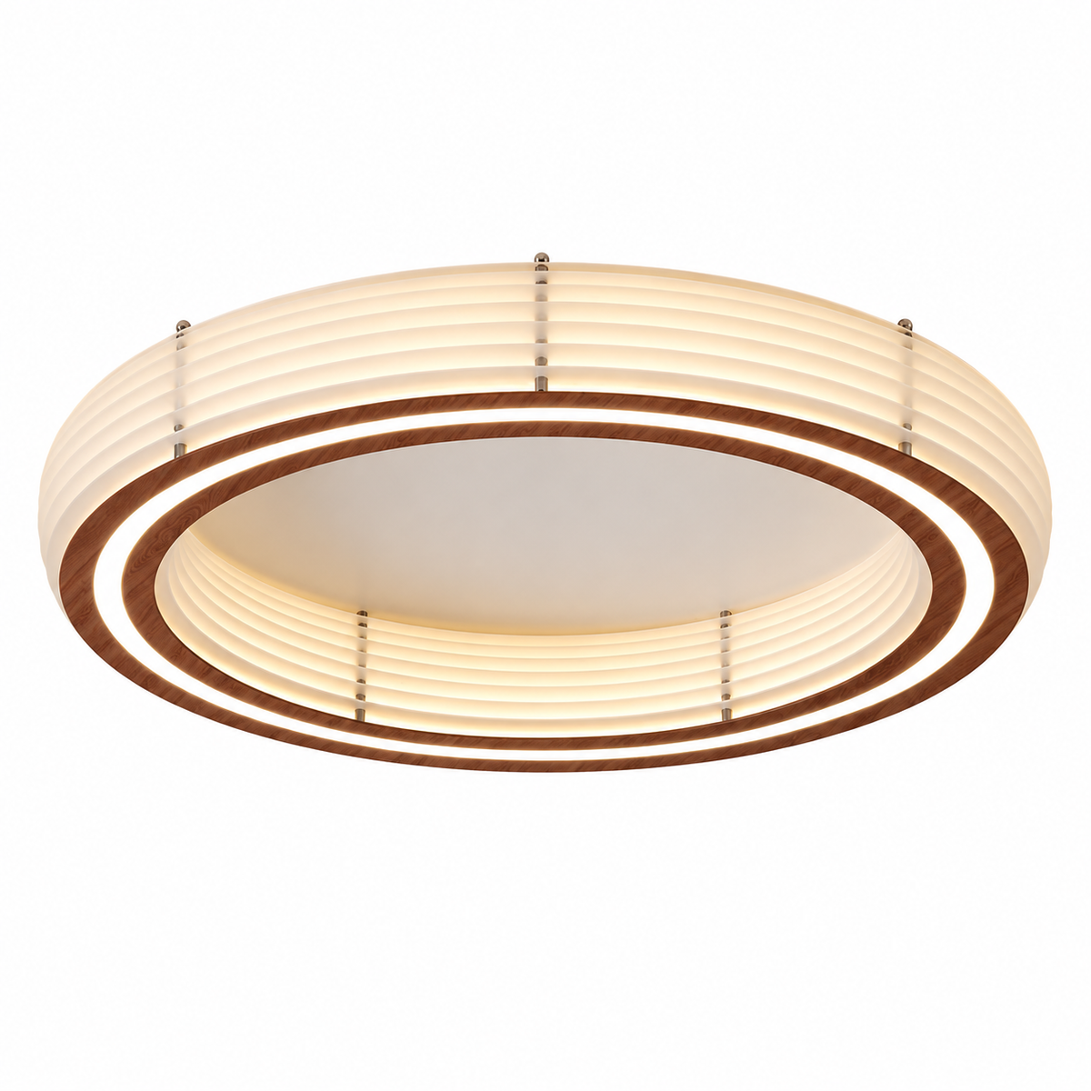Annorive ribbed woodgrain ring ceiling light - 15.75 in diameter complete product on a white background
