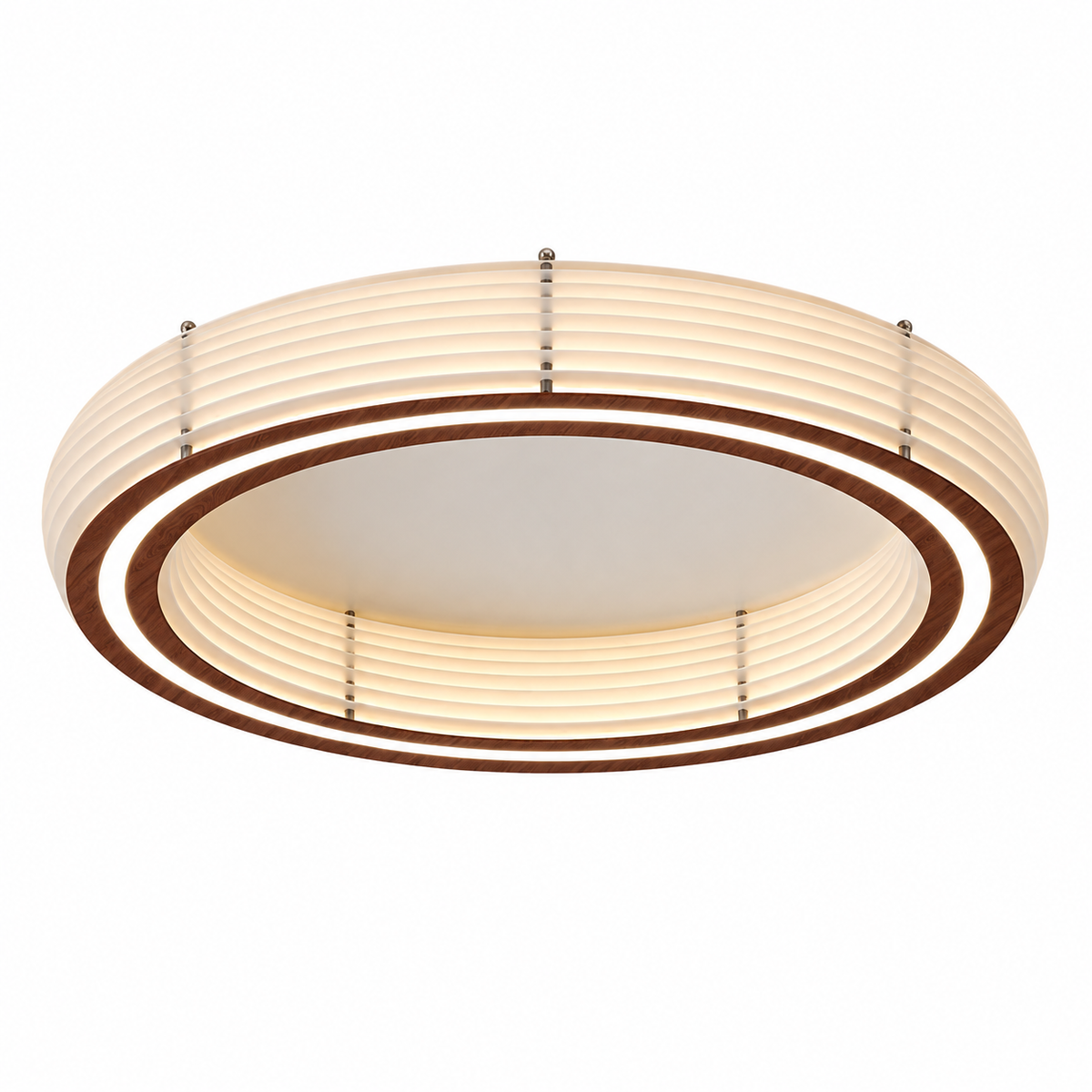 Annorive ribbed woodgrain ring ceiling light - 19.69 in diameter complete product on a white background