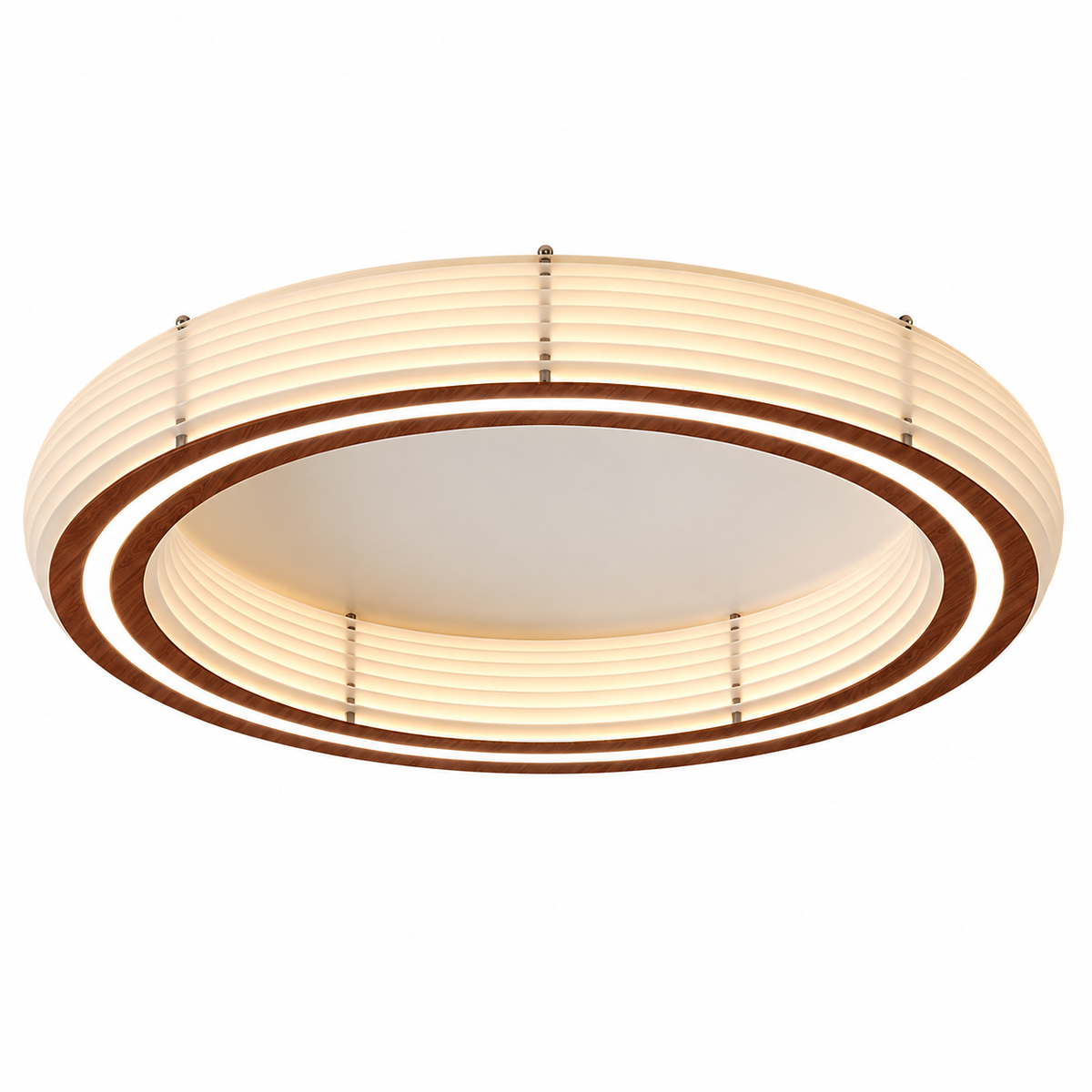 Annorive ribbed woodgrain ring ceiling light - 23.62 in diameter complete product on a pure white background