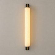 Mulberry Silk Cylinder Wall Sconce in Brass or Black - neutral greige product hero