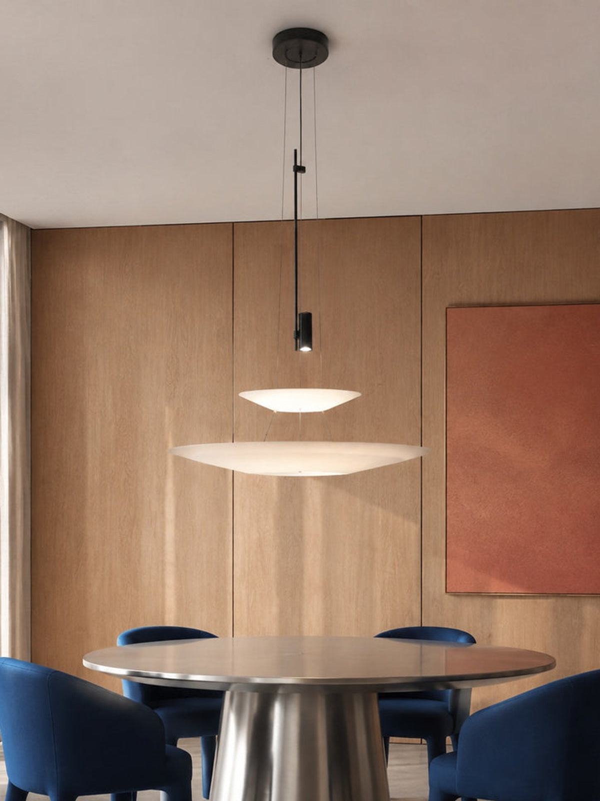 Layered Acrylic Disc LED Pendant Light — desktop collection card lifestyle image