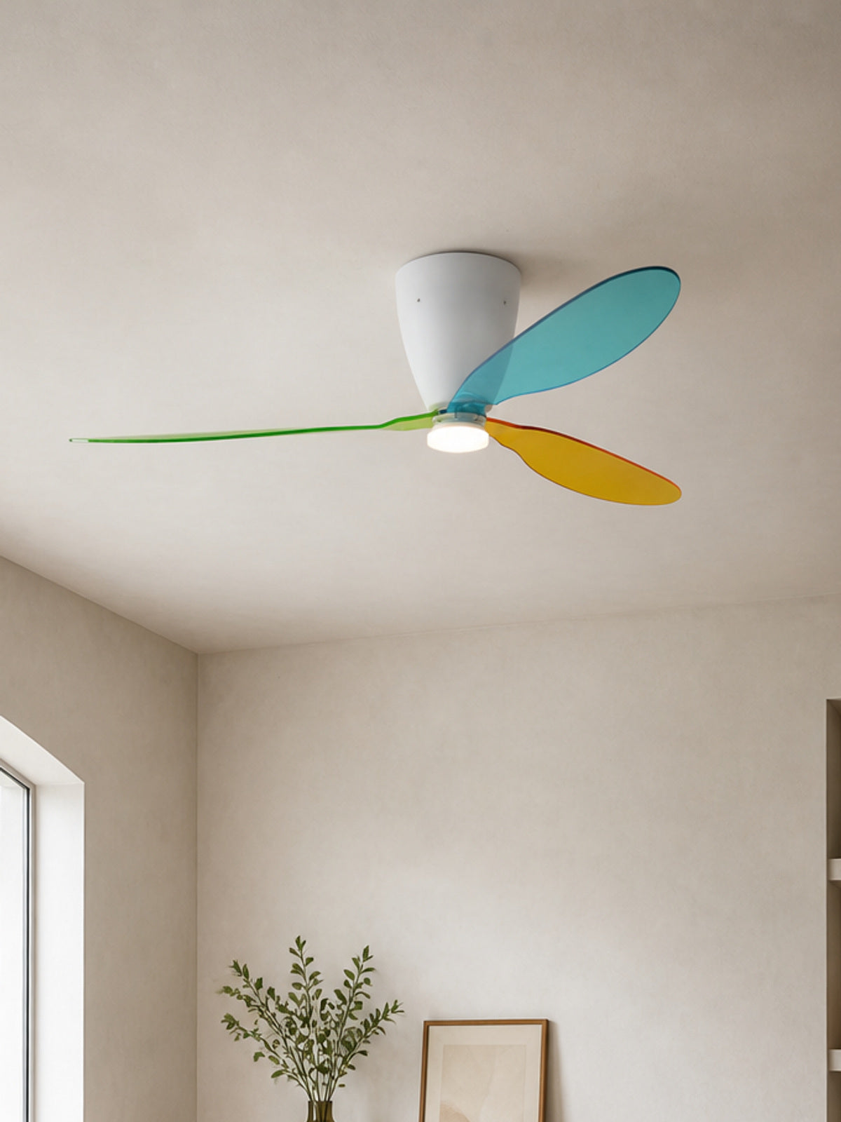 Multicolor Translucent-Blade Ceiling Fan with Light - FAN933-01 — desktop collection card lifestyle image