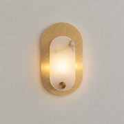 Modern Alabaster Oval Wall Sconce in Matte Gold - product image 01