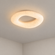 Modern Mulberry Silk Ring Ceiling Light in White - product image 01