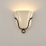 Saba Ceramic Vase Tulip Wall Sconce with Brass Accent - neutral greige hero