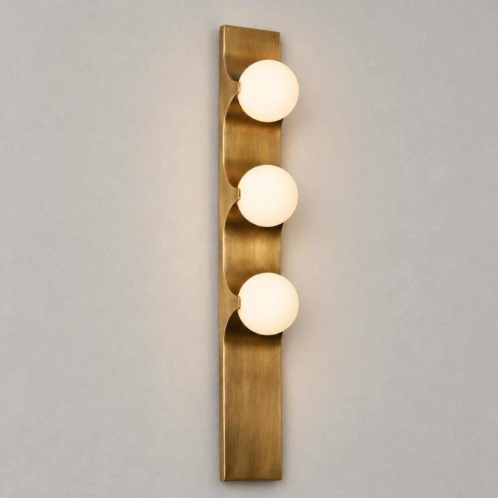 Modern Bronze Glass Globe Linear Wall Sconce - product image 01