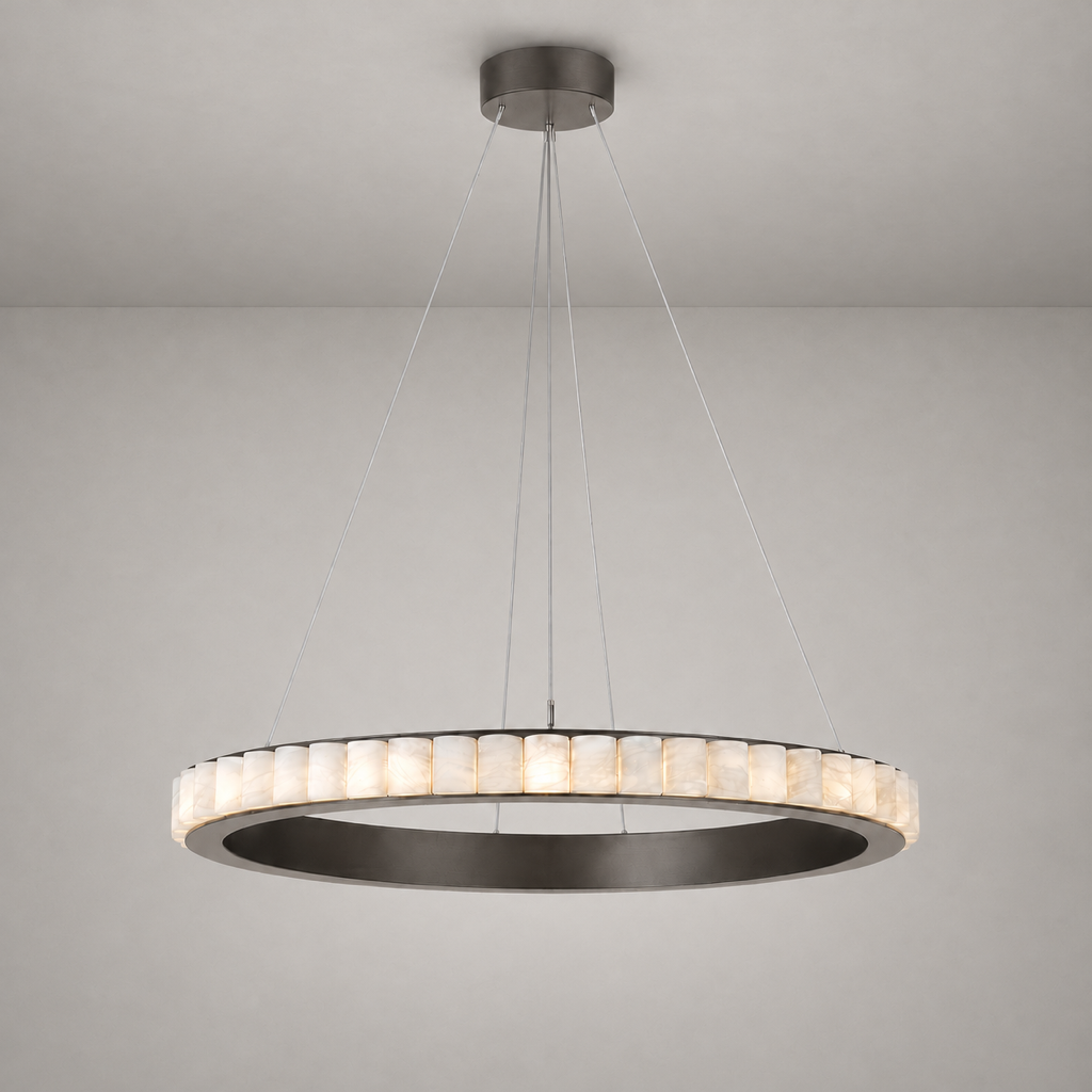 Modern Alabaster Ring LED Pendant Chandelier - 01 01-hero-product