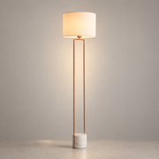 Modern Marble Base Copper Frame Floor Lamp - 01 01-hero-product