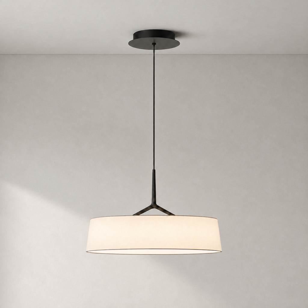 Modern Fabric Drum LED Pendant Light - 01 01-hero-product