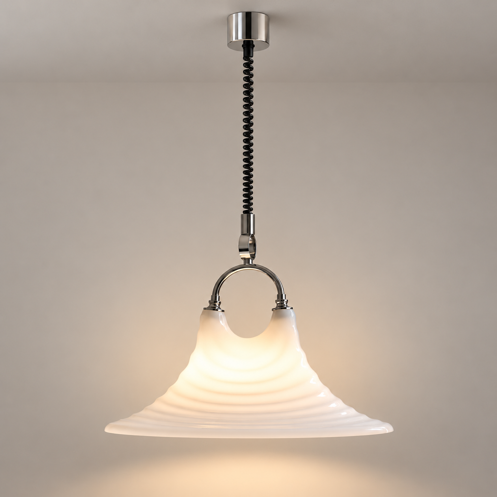 Modern Pleated White Pendant Light - 01 01-hero-product