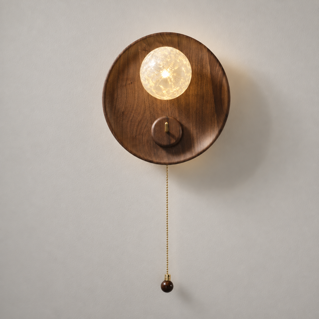 Modern Wood Disc Wall Sconce - generated workflow 01 01-hero-product